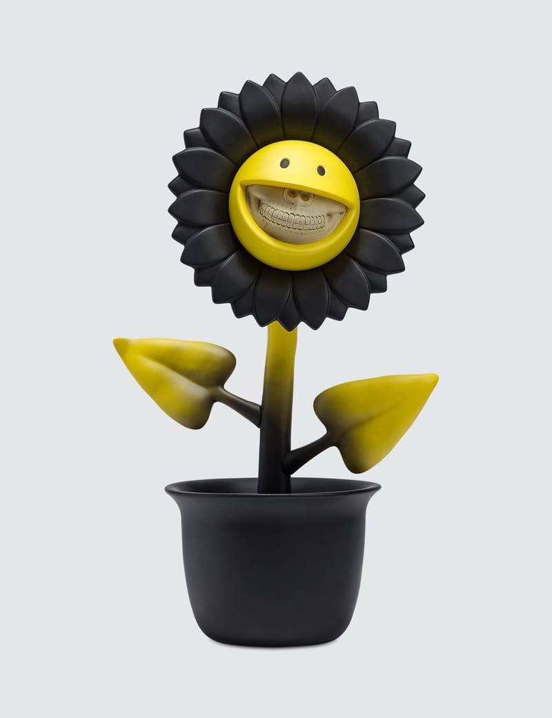 Ron English - Ron English Shocking Sunflower Smiley Grin (Black