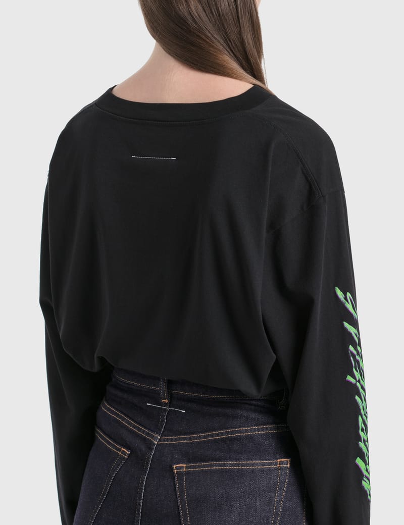 Tシャツ・カットソー MM6 Maison Margiela LONG SLEEVED TOP (S62NH0038 M20115 100) MM6 Maison Margiela Long Sleeved Top | Shopbop