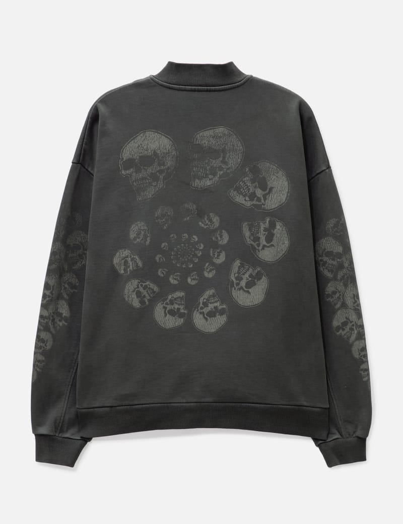 【PLEASURES スウェット】 Pleasures - Skull Spiral Quarter Zip | HBX - Globally