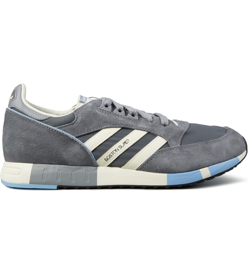 Adidas Originals - Dark Grey/Blue Boston Super 84-LAB Shoes | HBX