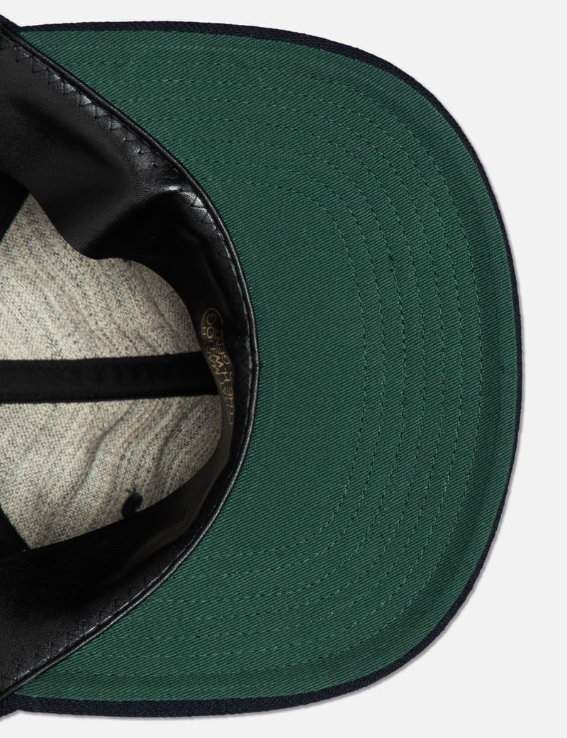 THE H.W.DOG&CO. Baseball Cap - Navy 6-panel cap with leather strap