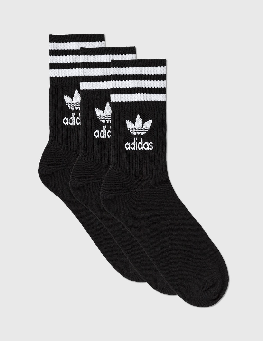 Adidas Originals - Mid Cut Crew Socks 3 Pairs | HBX - Globally Curated ...