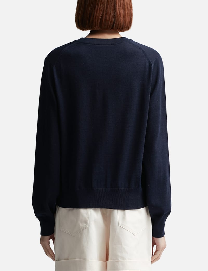 Maison Kitsuné - BOLD FOX HEAD PATCH REGULAR CARDIGAN | HBX Maison Kitsuné - BOLD FOX HEAD PATCH REGULAR CARDIGAN | HBX