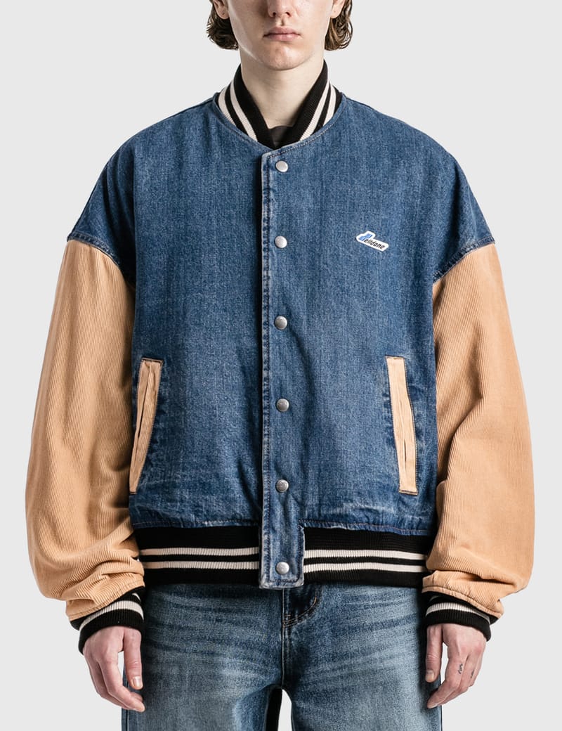 We11done - Denim Varsity Jacket | HBX - Globally Curated Fashion