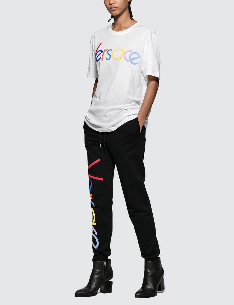 Versace - Rainbow Color Logo Short Sleeve T-shirt | HBX