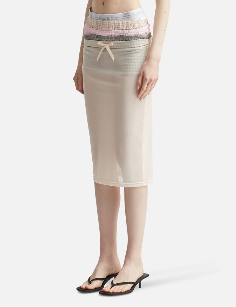 PRAYING チェック柄タイトスカートBOXER SHEER SKIRT Praying - Boxer Sheer Skirt | HBX - Globally Curated Fashion