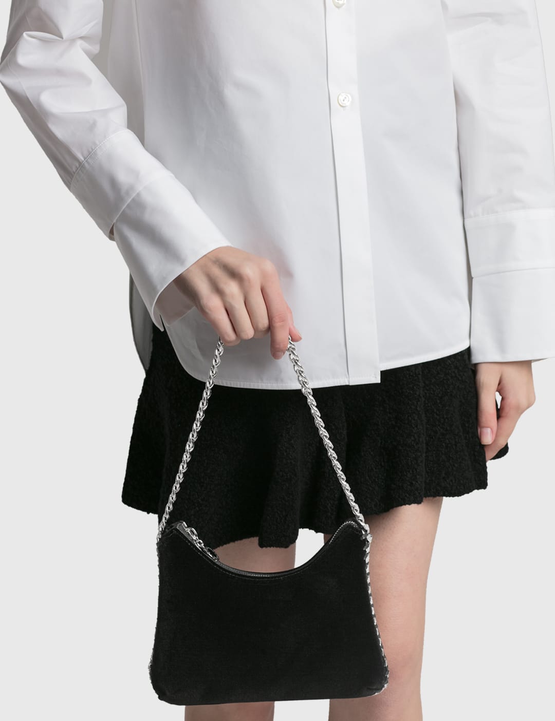 Falabella Mini Velvet and Crystal Chain Shoulder Bag