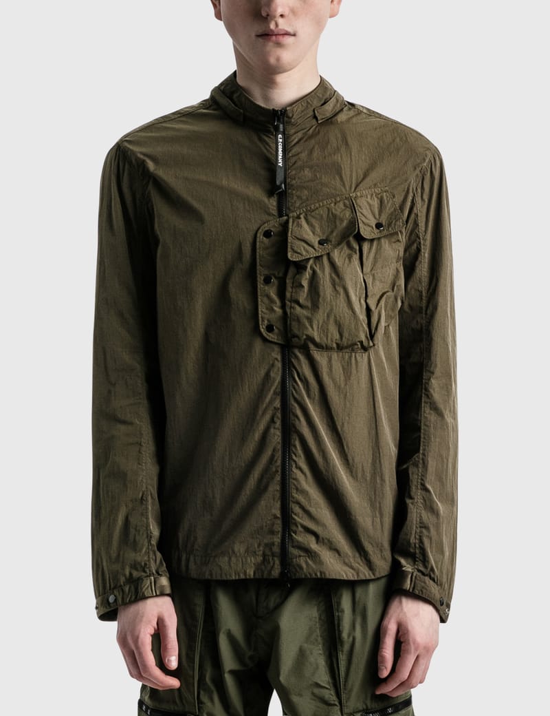 Cp company hot sale olive overshirt