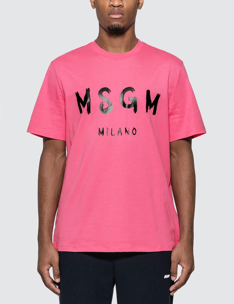 MSGM - Brush Stroke Logo T-Shirt | HBX - Globally Curated Fashion