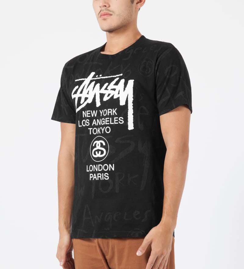Stüssy - Black World Tour Scribble T-Shirt | HBX - Globally