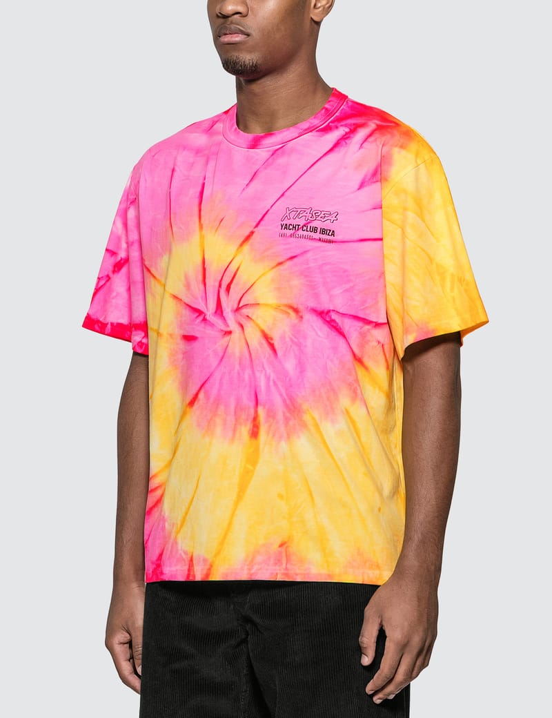 正規 Salsation Wear V-Tshirt BROWN Tie-dye Colortone T1000 - Spider Tie Dye Adult Tee - Baby Blue