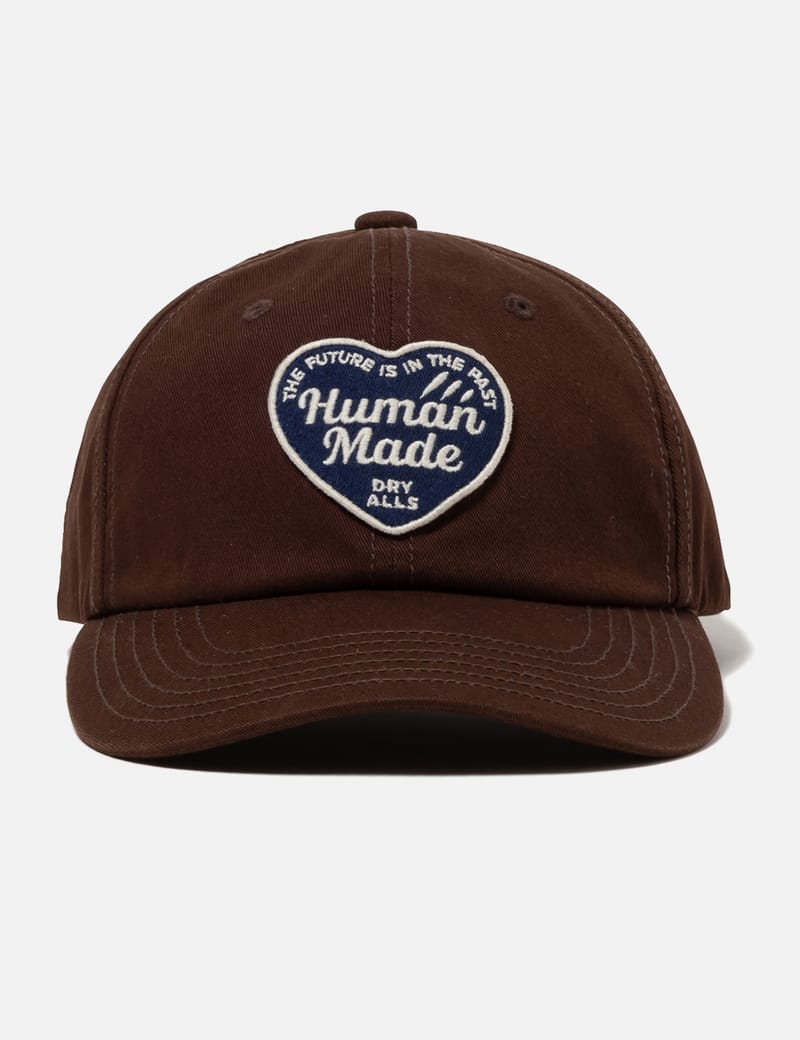 Human Made 6panel Twill Cap - Green cotton cap with 'H' felt patch
