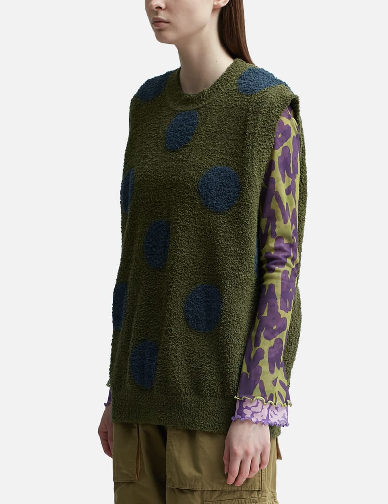 [GRAVER]★24FW★韓国人気★BIG LINE BEAR SMILE KNIT VEST GRAVER]☆24FW☆韓国人気☆BIG LINE BEAR SMILE KNIT VEST Beach