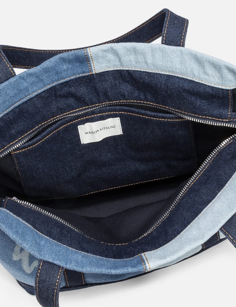 メゾンキツネ - FOX HEAD MEDIUM DENIM TOTE | HBX