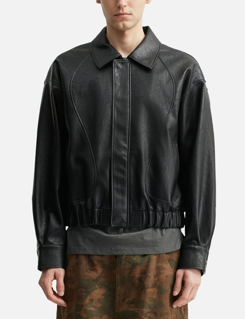 DEINET YEONJUN GGUM X DEINET Fringe Jacket - Black faux-leather