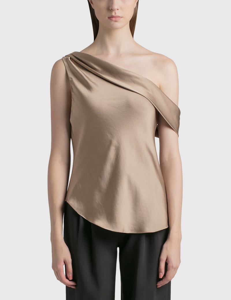 Draped one shoulder online top