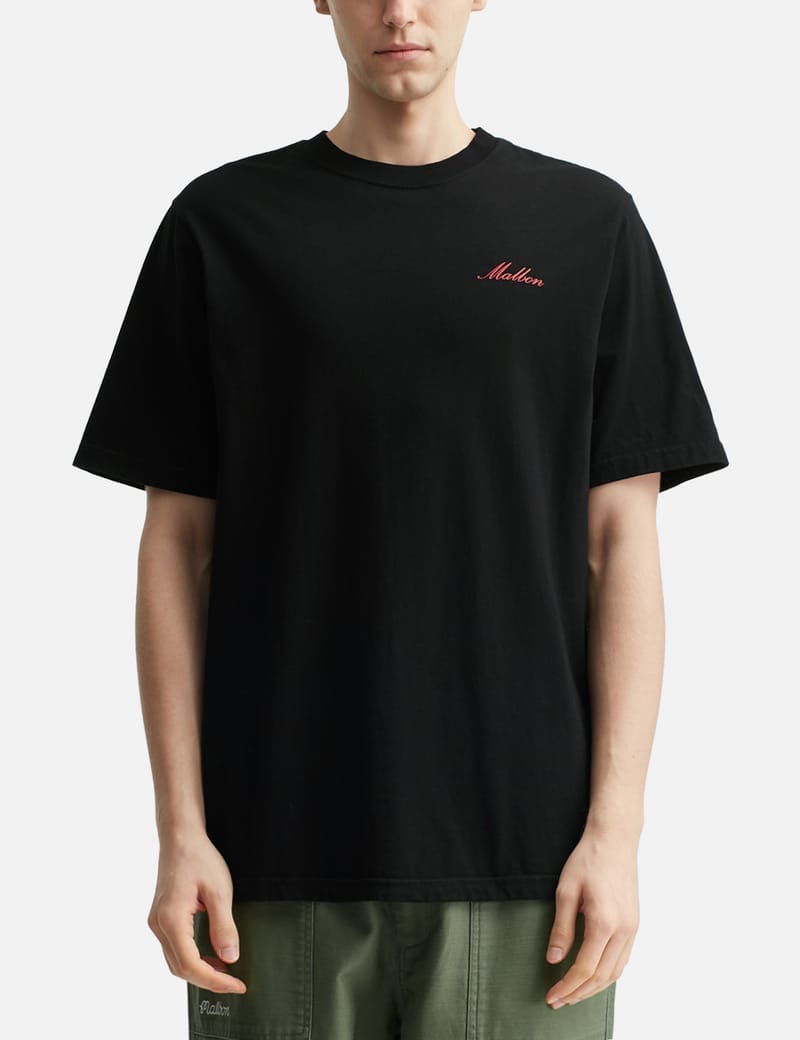 malbon ブラック Tシャツ コラボ商品【Malbon×Steve Aoki】背面デザイン入り Tシャツ