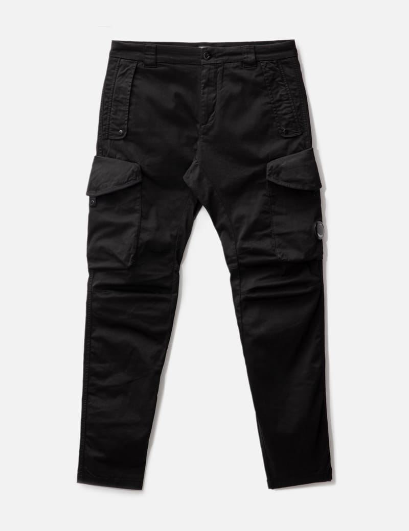 C.P. Company - STRETCH SATEEN ERGONOMIC LENS UTILITY PANTS | HBX