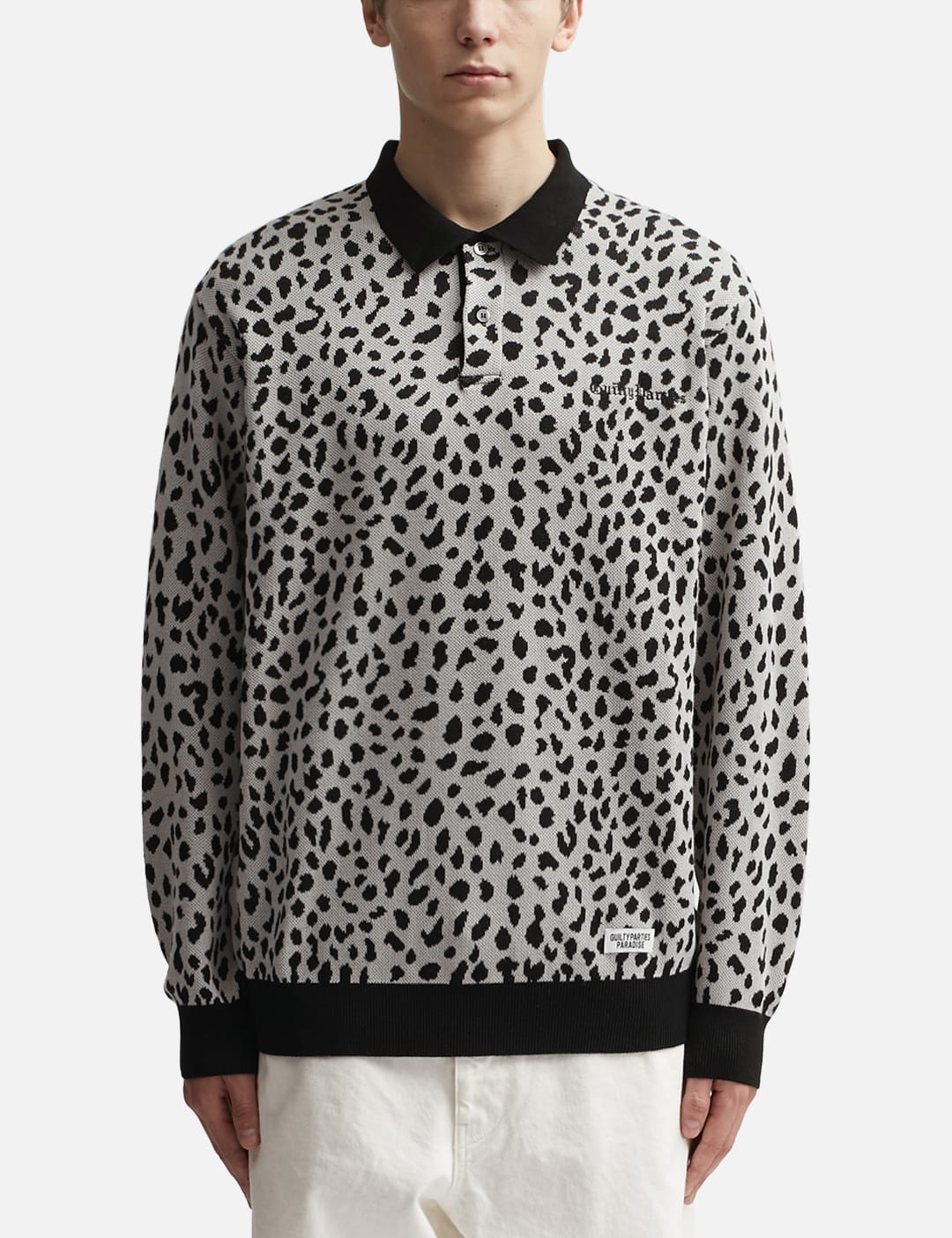 Leopard Knit Polo Shirt