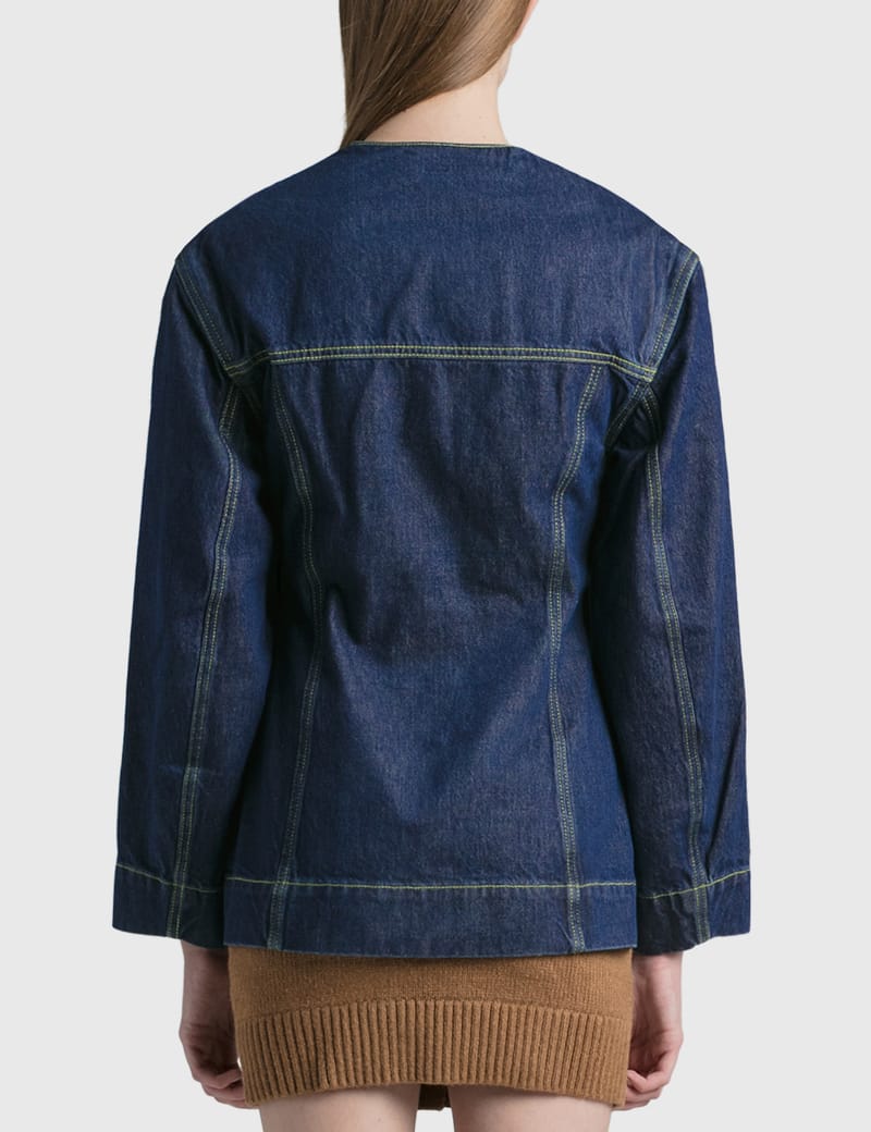 ガニー】GANNI Rinse Denim Fitted Blazer2023 Washed Black/Black