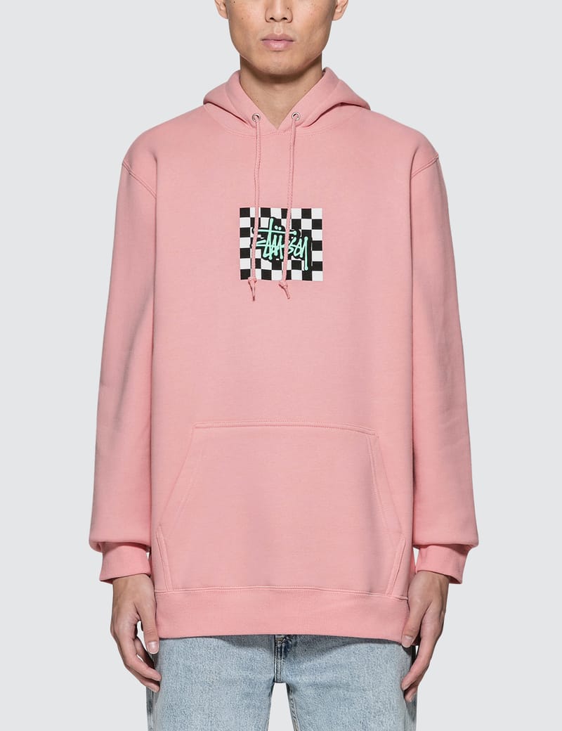 Stussy checkered hot sale hoodie