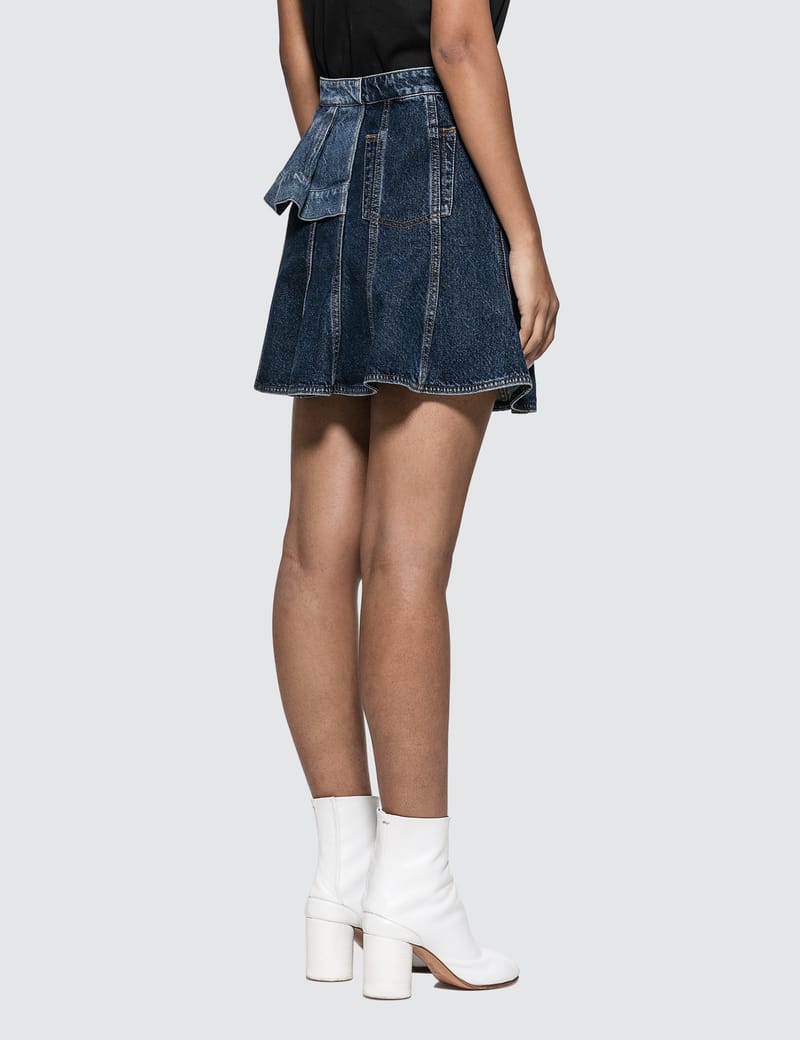ミニスカート Alexander Mcqueen Denim Mini Skirt Alexander McQueen - Pieced Denim Mini Skirt | HBX - ハイプ