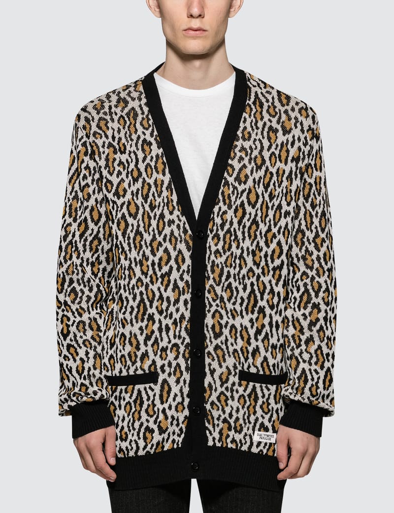 Wacko Maria - Leopard Jacquard Cardigan | HBX - Globally Curated