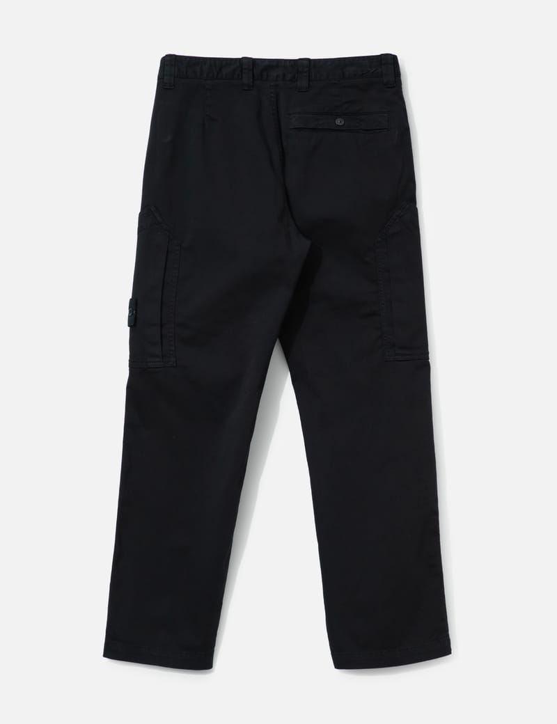 Stone Island Garment Dye Cargo Pants - Black stretch cotton cargos