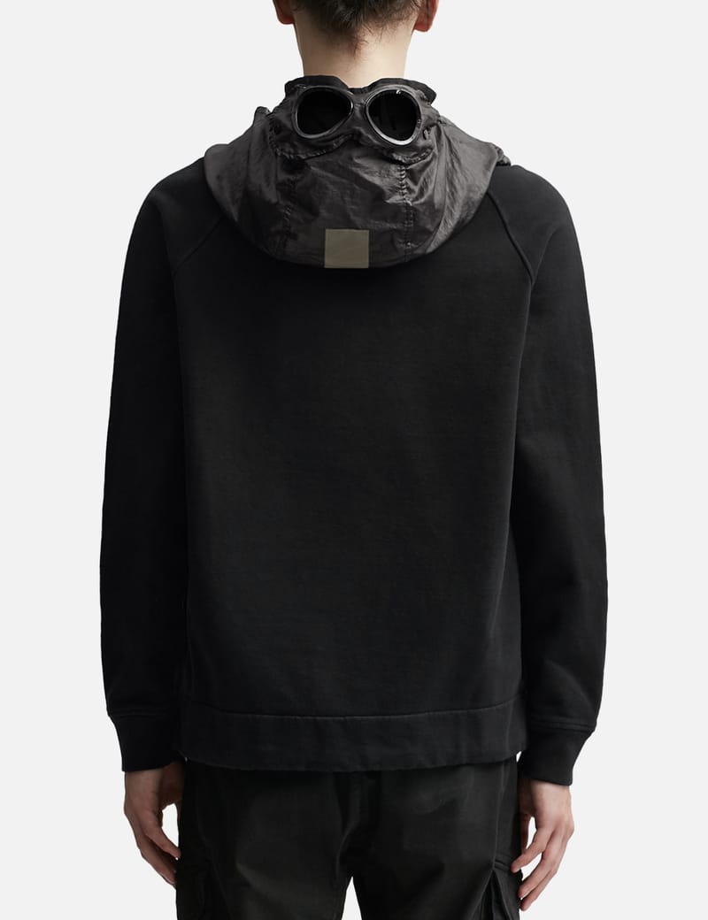 Cp company best sale goggle hoodie black