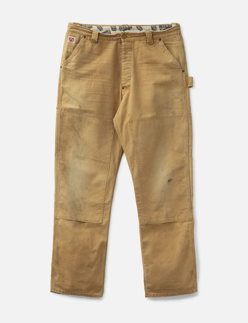 Saint Michael Double Knee Distressed Carpenter Pants - Brown 100