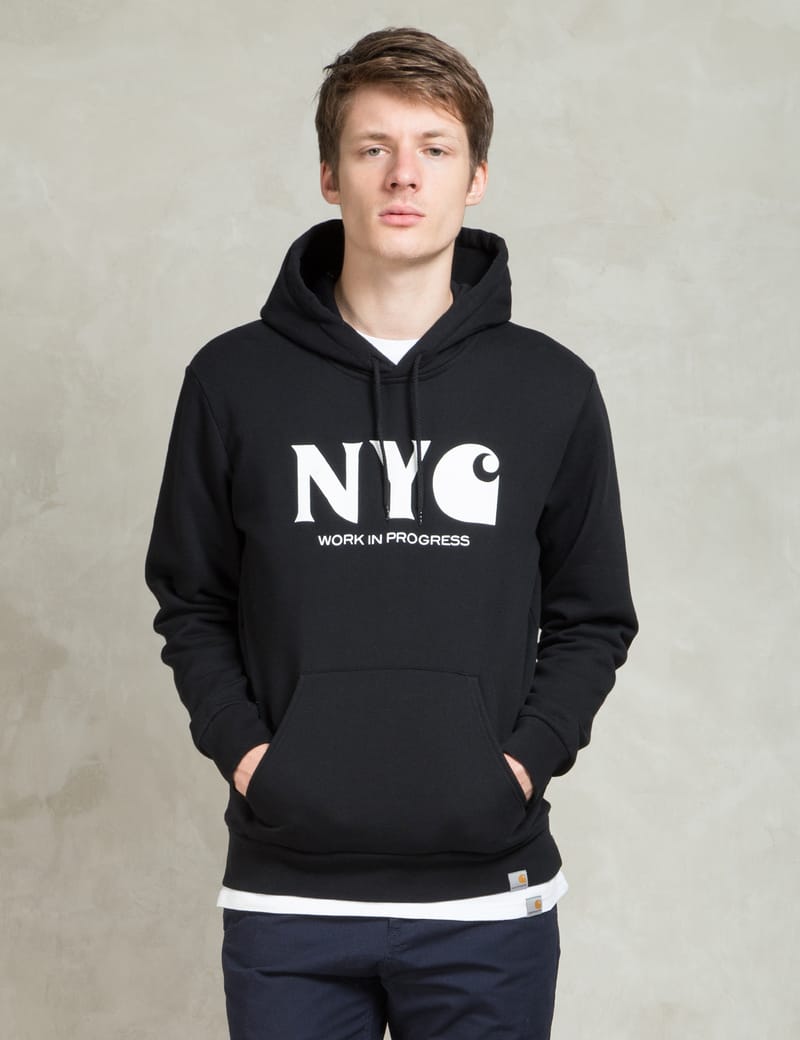 Carhartt Work In Progress - Black/White Hooded New York Sweat