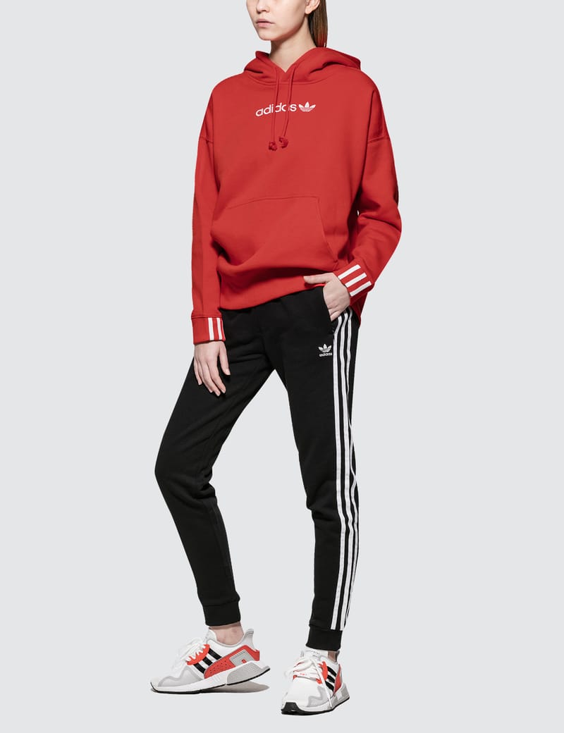 Adidas originals coeeze hot sale fleece sweatshirt in red