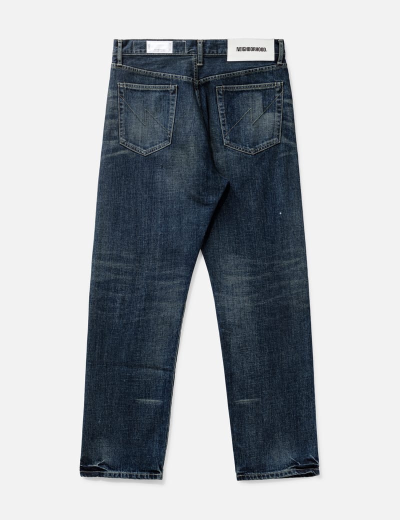 NEIGHBORHOOD Washed Denim DP Basic Pants - Indigo washed five