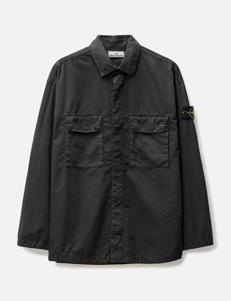 STONE  ブラック Old Treatment シャツジャケット Stone Island - Old Treatment Overshirt | HBX - Globally