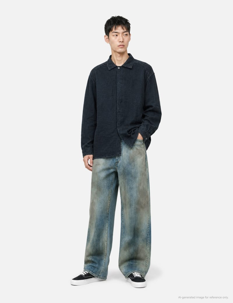 ANCELLM - REMAKE SELVEDGE TAPERED 5P DENIM PANTS | HBX