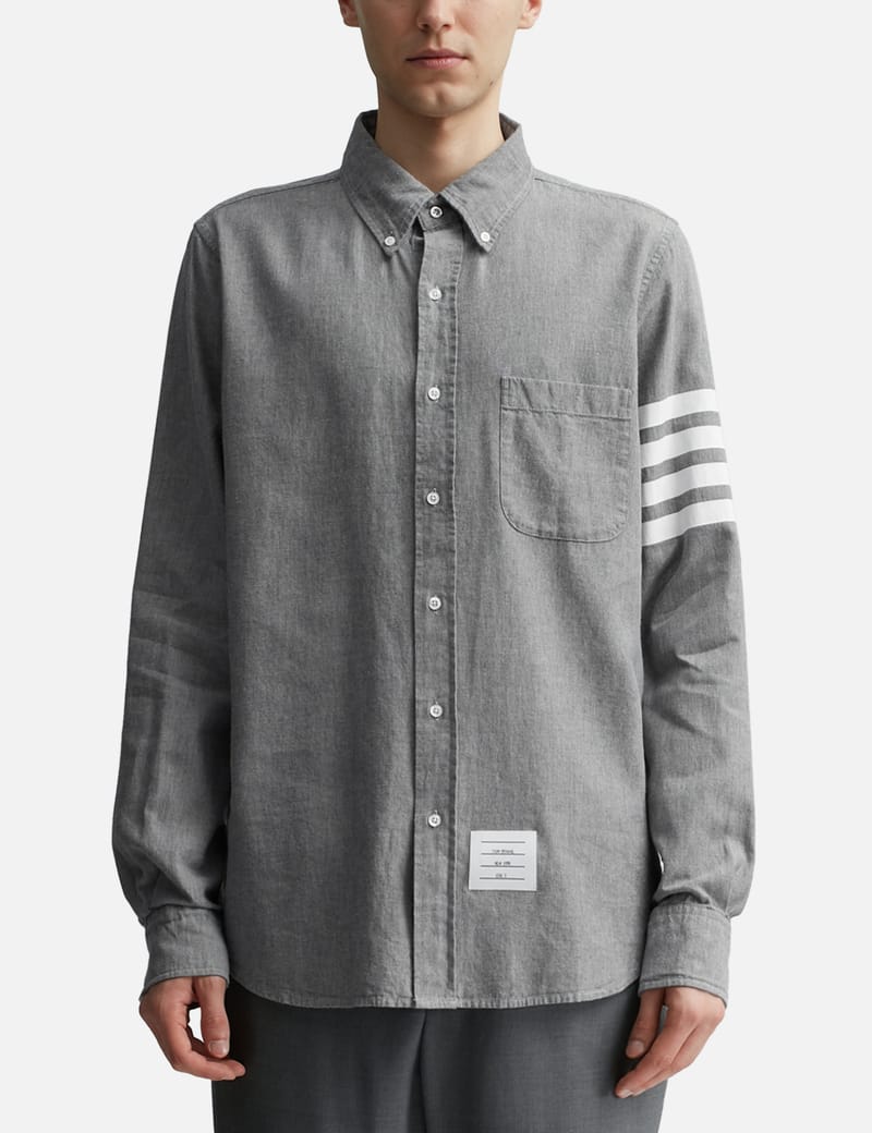 24AW new/THOM BROWNE 4BARコットンTシャツ T-Shirt Gray 4-Bar cotton T-shirt in grey - Thom Browne | Mytheresa