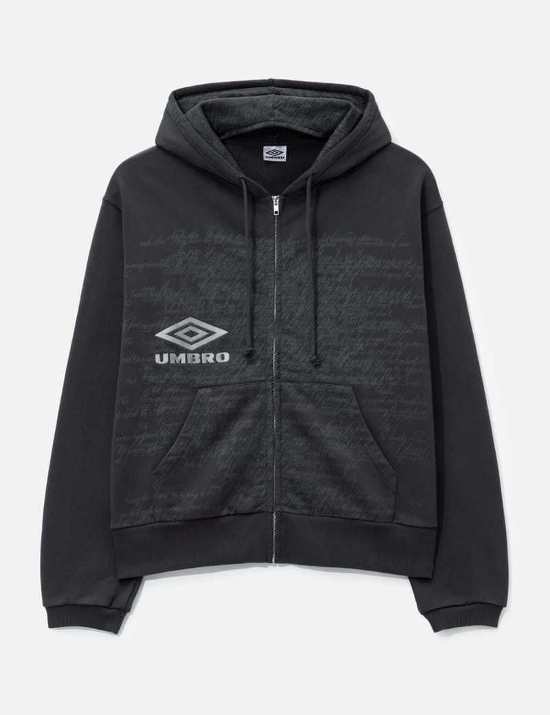 【umbro×fekete】gathered hoodie vest Sudadera Umbro Compact Masked Zip Hoddie Washed Black