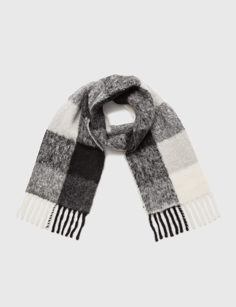 HOLZWEILER】チェックモノクロームストール