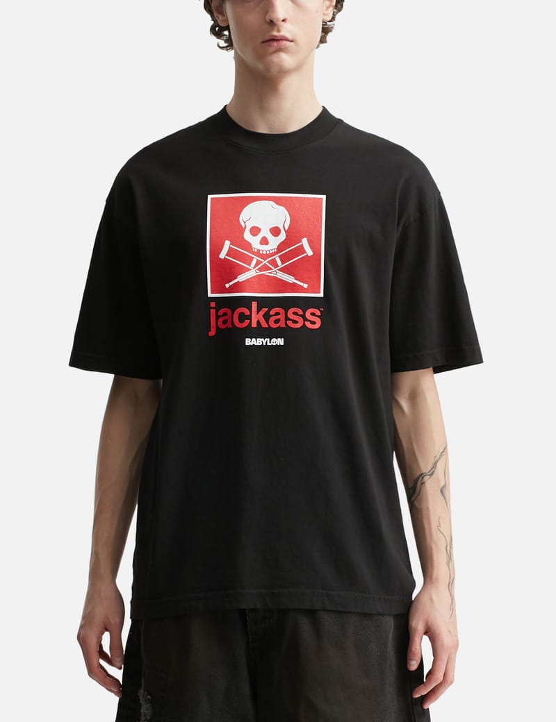 Babylon Jackass x Babylon Classic Tee - 6 oz black oversized logo
