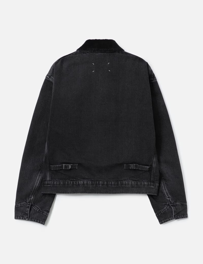 Maison Margiela Denim Jacket - Washed black denim with corduroy