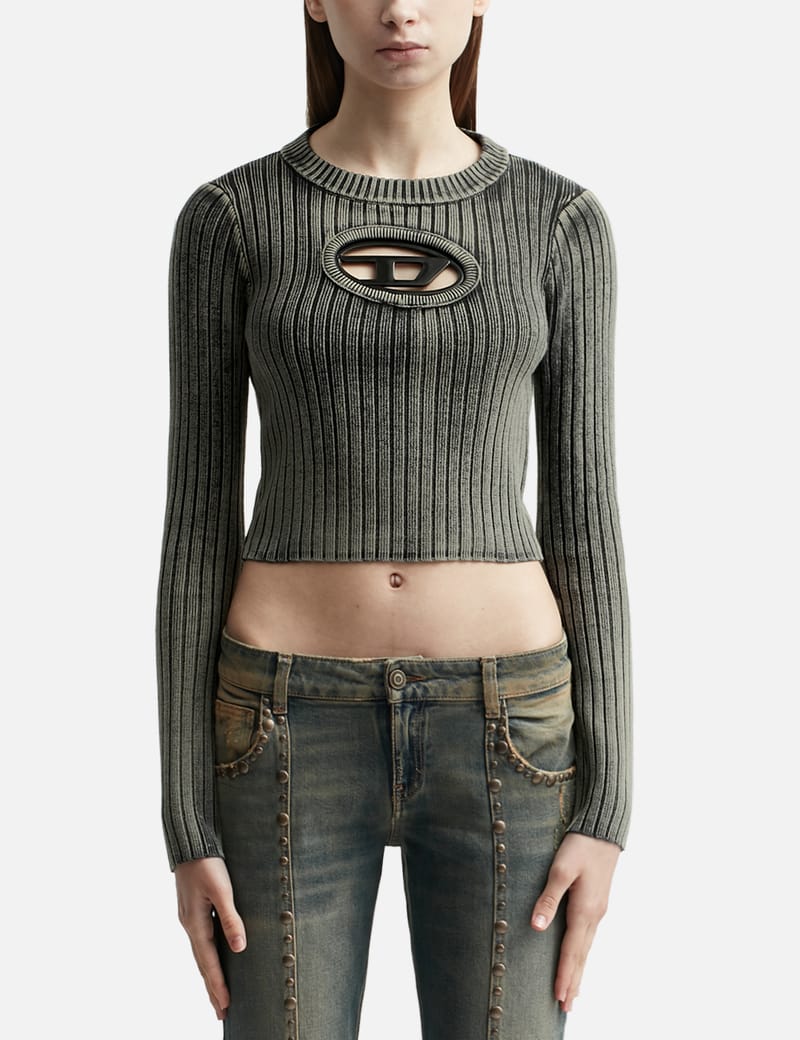 DIESEL◇M-Arjory◇カットアウト リブ編み コットン トップス