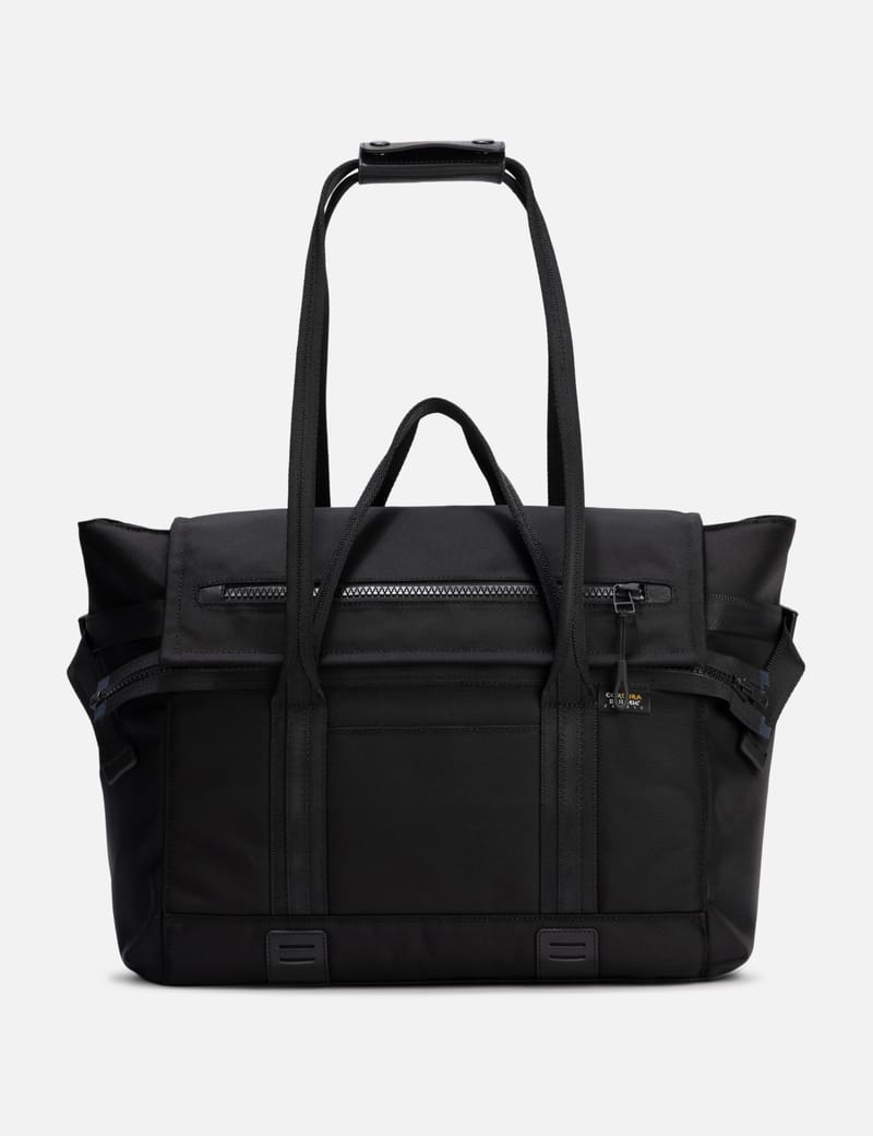 Hender Scheme Module Tote Bag - Black nylon with cow leather trim