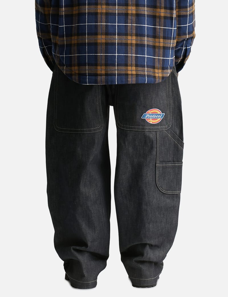 Protocol-Index Retro Baggy Denim Pants - Indigo baggy cotton jeans