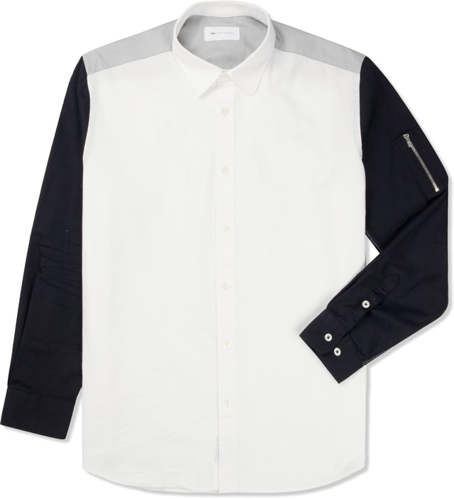 LIFUL - White Colorblock Zip-Pocket Shirt | HBX
