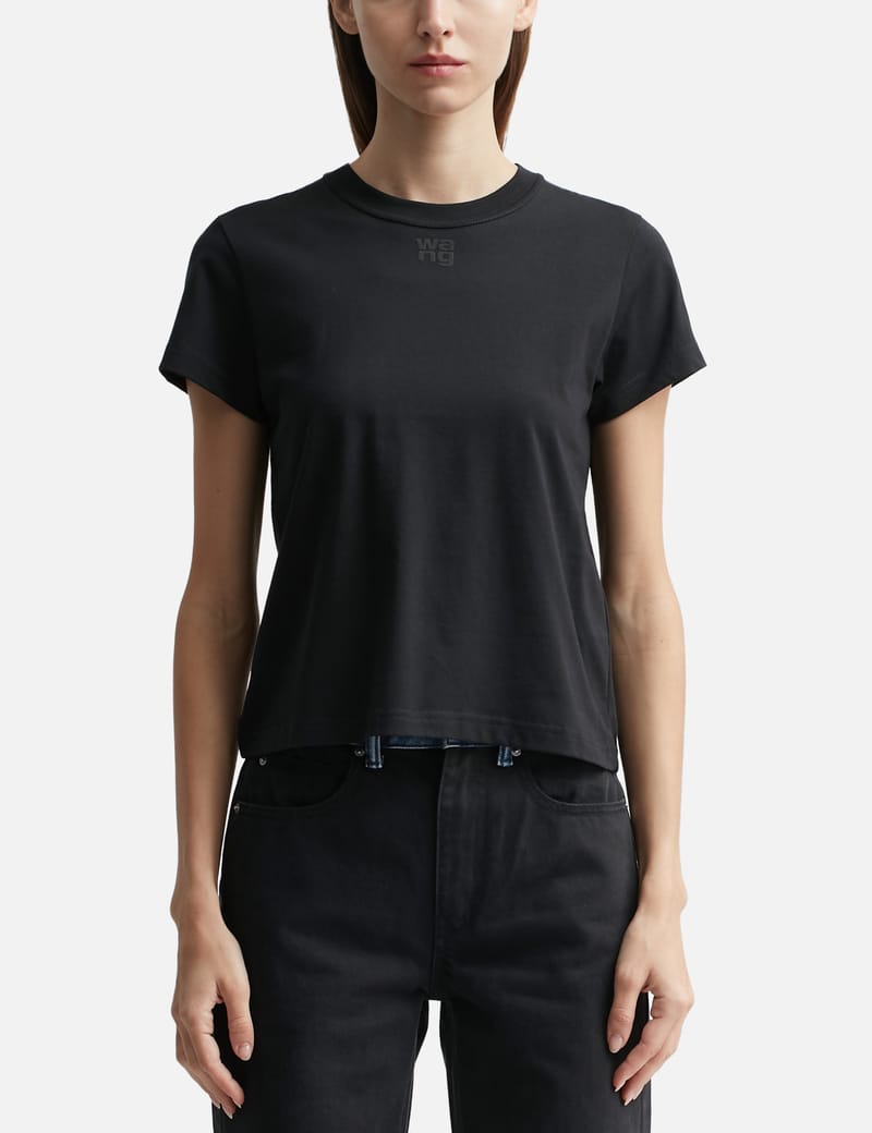【送料&関税込】Alexander Wang Essential Shrunk T-shirt Alexander Wang Essential Shrunken Tee With Puff Logo in