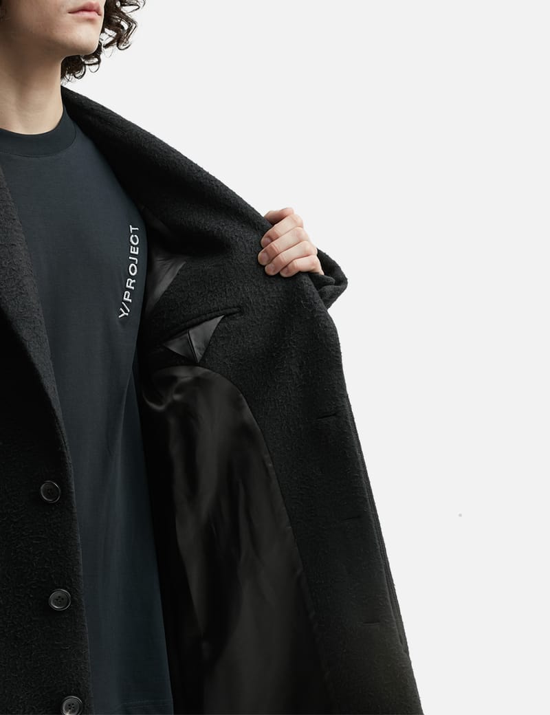 Y/PROJECT - Y Belt Brushed Wool Coat | HBX - Globally Curated