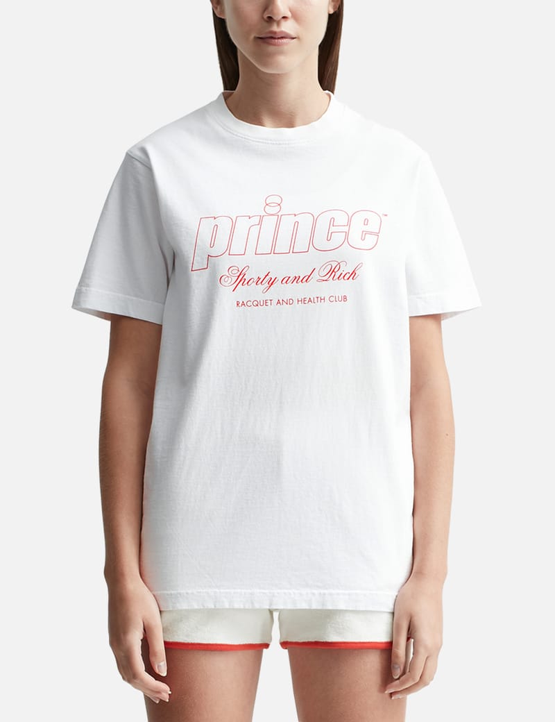 SPORTY & RICH X PRINCE ヘルス Tシャツ