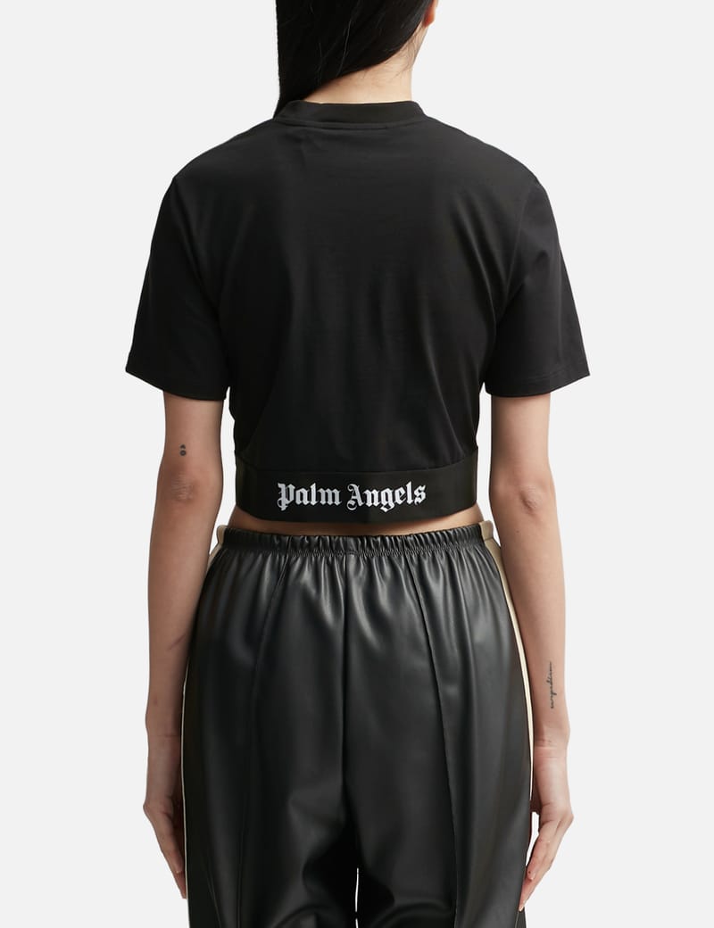 Palm Angels - Logo Tape Cropped T-shirt | HBX - Globally