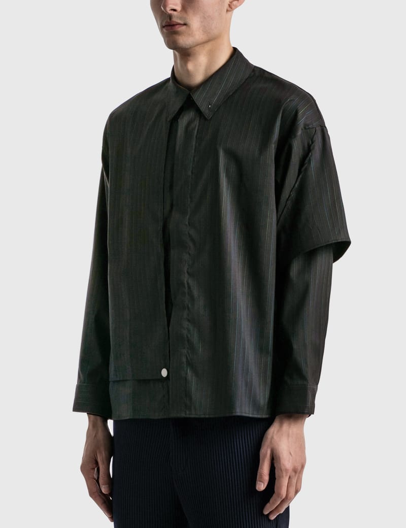 JieDa - Silk Stripe Trench Shirt | HBX - Globally Curated Fashion