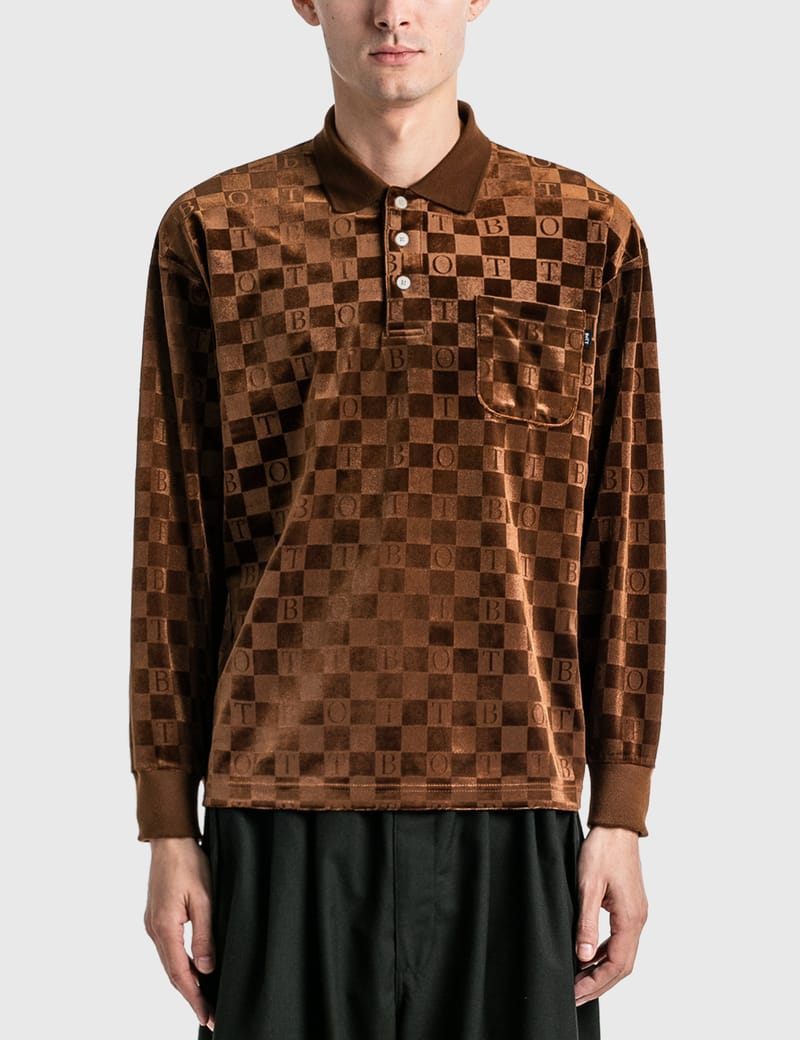 Checkerboard Velour Polo Shirt